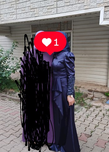 Lacivert abiye - Görsel 2