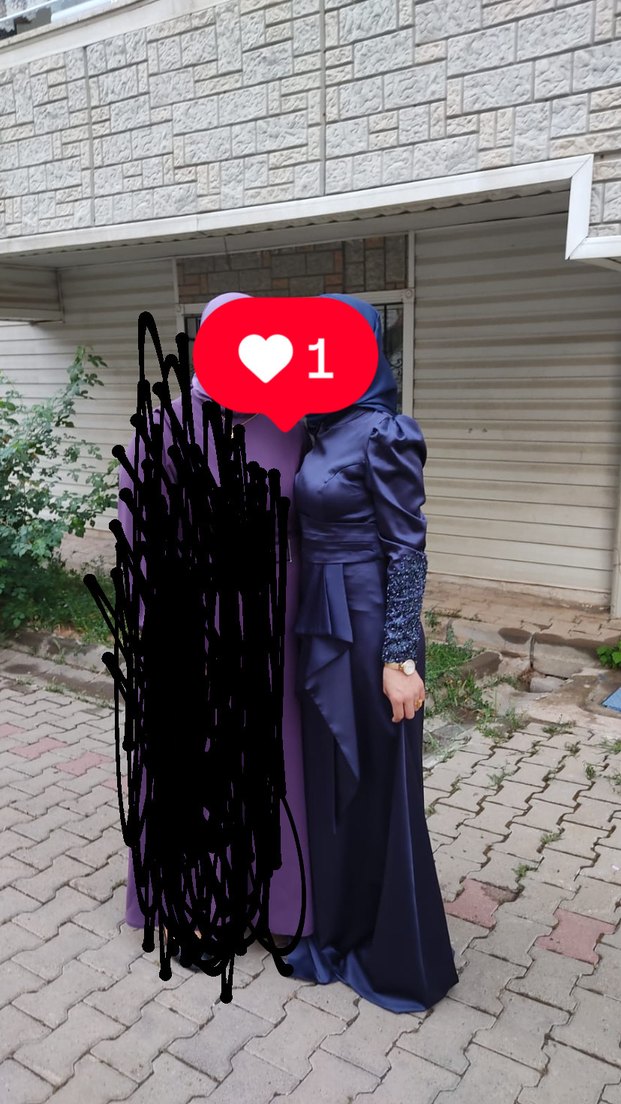 Lacivert abiye - Görsel 2