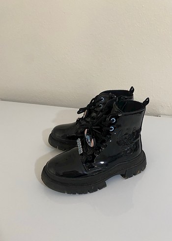 Kızlar İçin Siyah Rugan Goth Botlar - Görsel 5