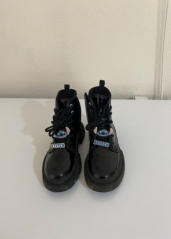 Kızlar İçin Siyah Rugan Goth Botlar - Görsel 6