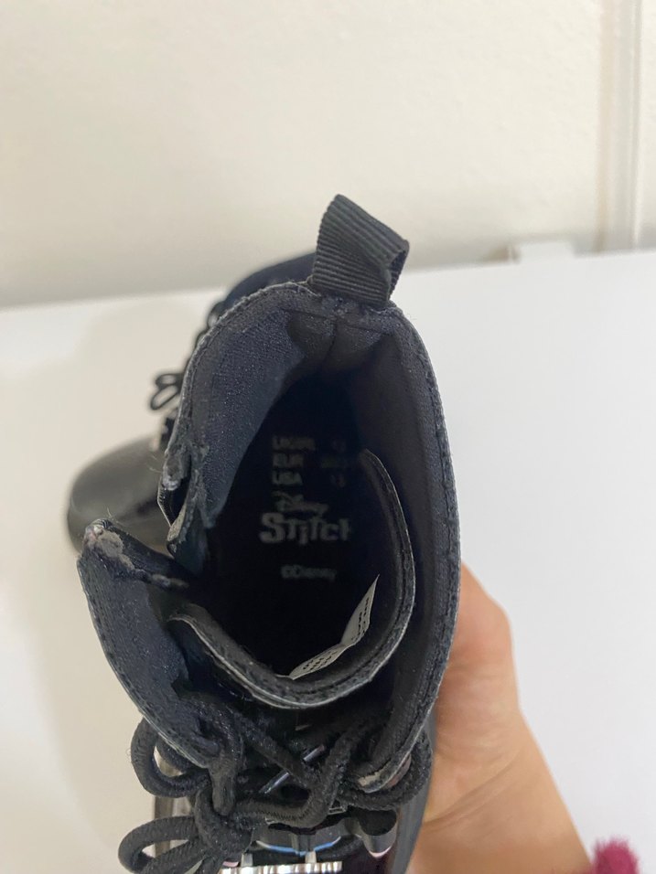 Kızlar İçin Siyah Rugan Goth Botlar - Görsel 3