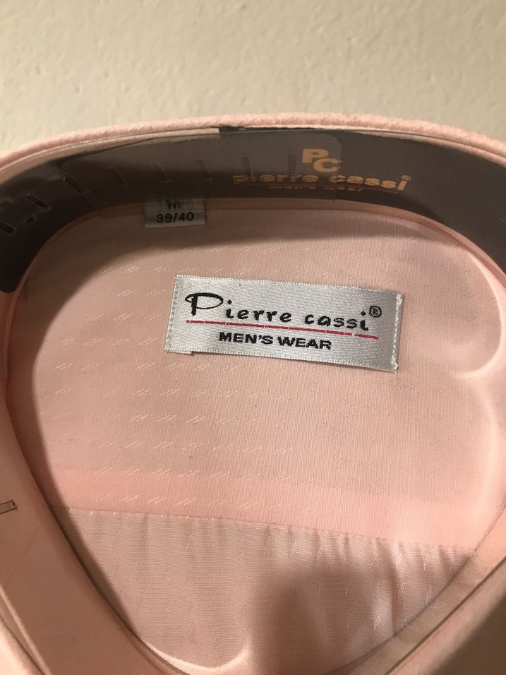 Pembe Düğmeli Uzun Kollu Erkek Gömlek - Görsel 2