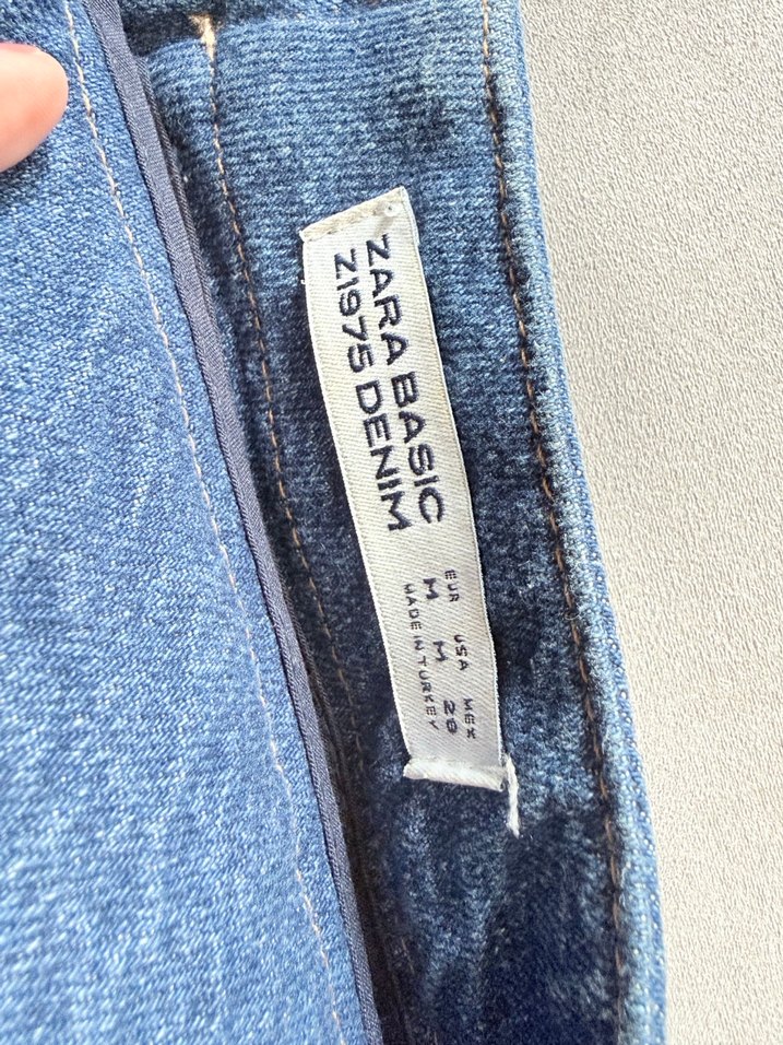 Renk Bloklu Denim Mini Etek - Görsel 3