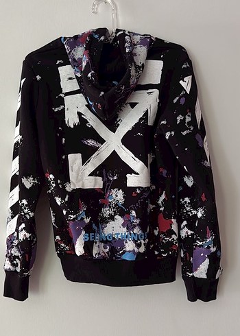 Siyah Uzun Kollu Kapusonlu Sweatshirt - Görsel 2