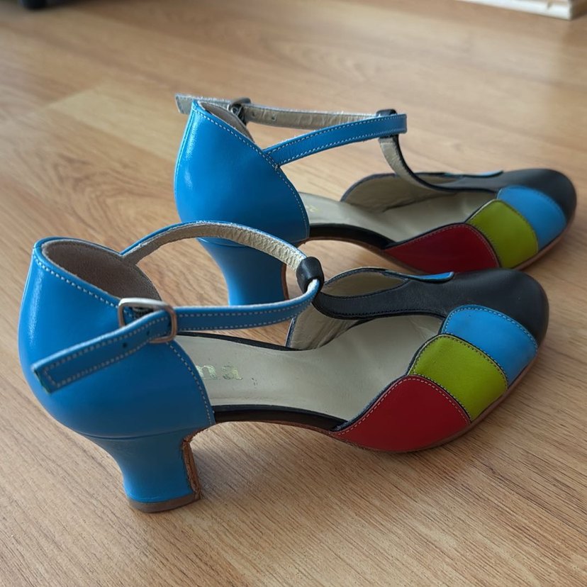 Renkli Tokalı Blok Topuklu Kadın Abiye Ayakkabı - Görsel 2