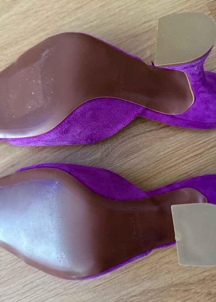 hic kullanilmadi topuklu mor terlik - Görsel 4
