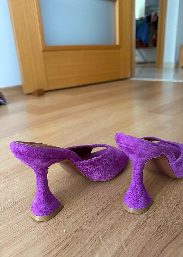 hic kullanilmadi topuklu mor terlik - Görsel 3