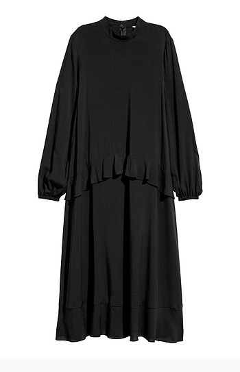 Siyah midi elbise
