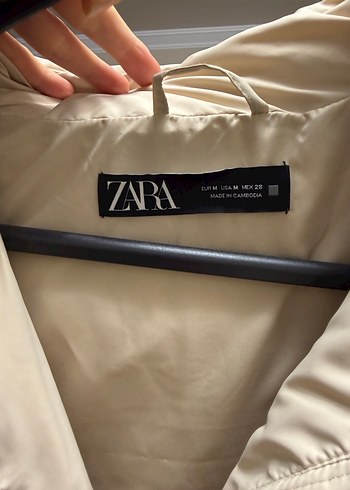 Bej Kadın Kapüşonlu Uzun Şişme Yelek Zara - Görsel 5