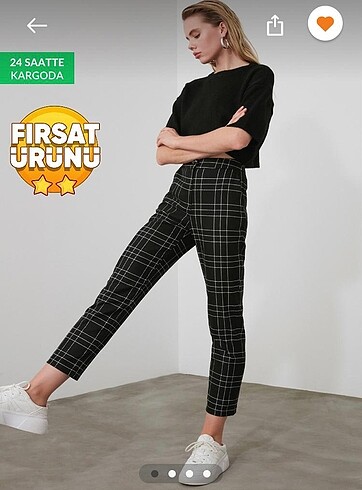 Trendyolmilla siyah ekose pantolon