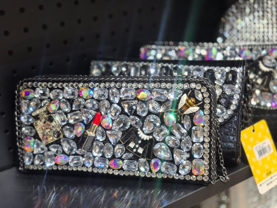 Siyah Taşlı Deri Kadın Portföy Cüzdan - Görsel 2