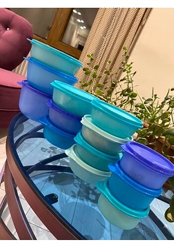 Tupper mavi şeker set
