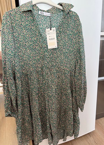 Yeşil Mini zara elbise
