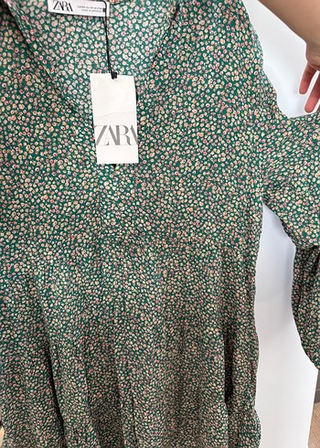 Yeşil Mini zara elbise - Görsel 4