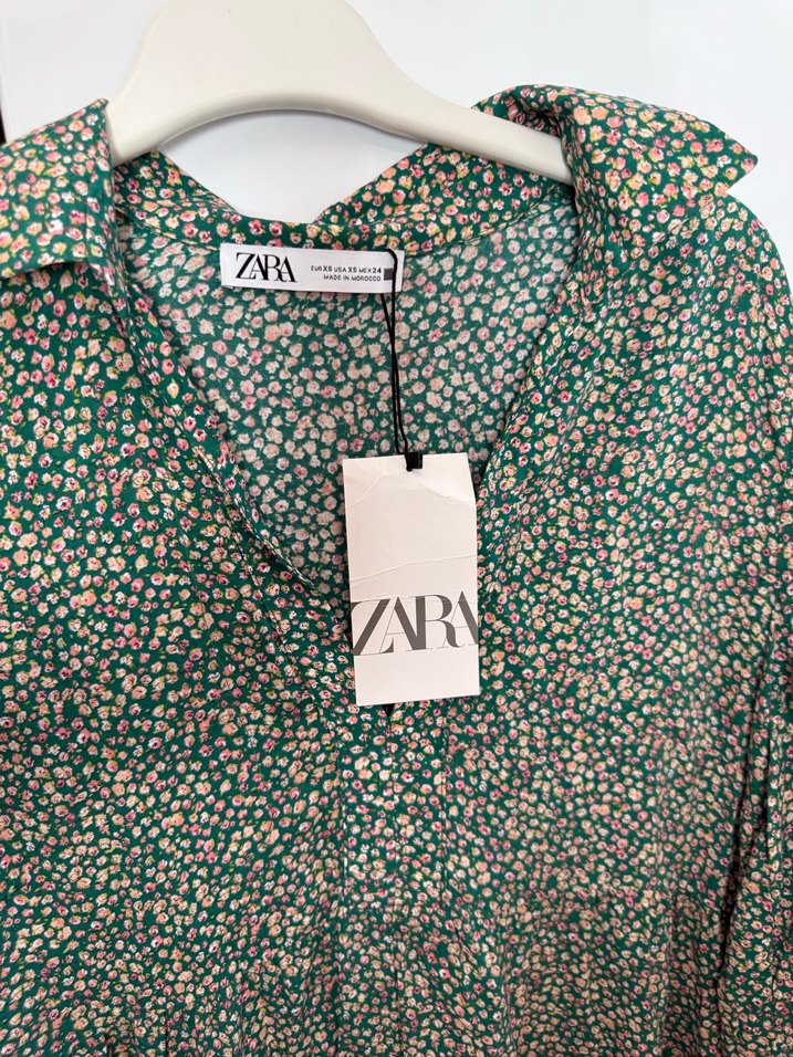 Yeşil Mini zara elbise - Görsel 5