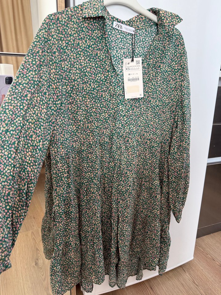 Yeşil Mini zara elbise - Görsel 2