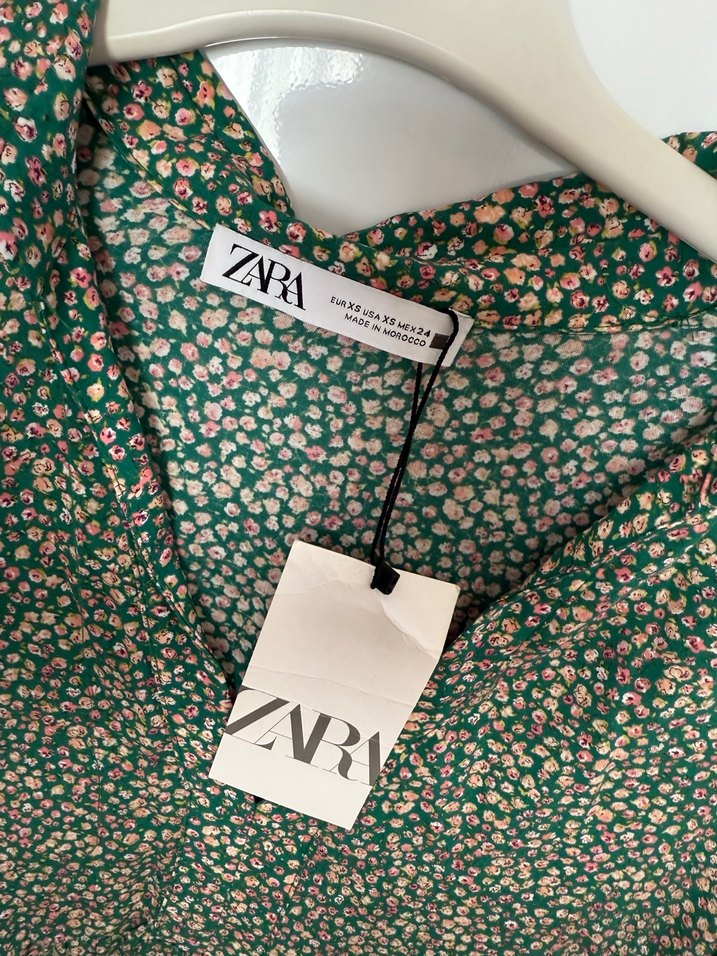 Yeşil Mini zara elbise - Görsel 3