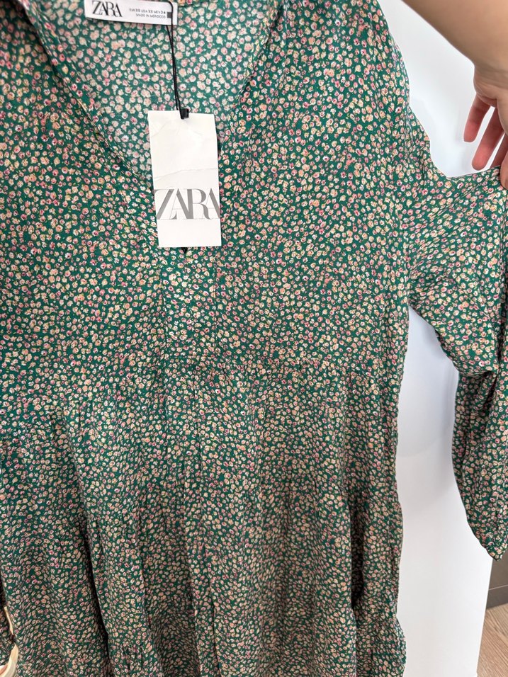 Yeşil Mini zara elbise - Görsel 4