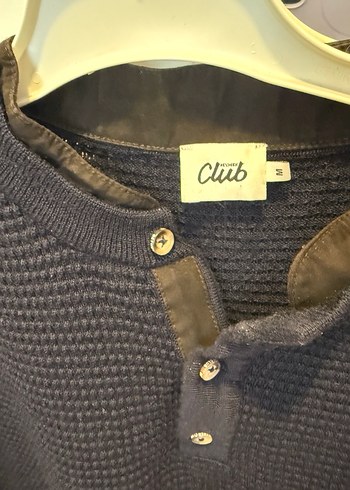 Düğmeli Erkek yakalı lacivert Kazak - Görsel 3