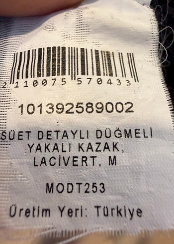 Düğmeli Erkek yakalı lacivert Kazak - Görsel 5
