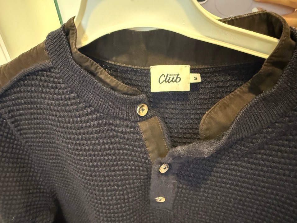 Düğmeli Erkek yakalı lacivert Kazak - Görsel 3