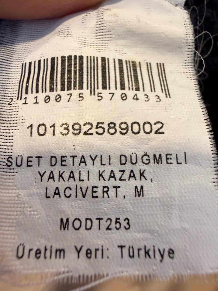 Düğmeli Erkek yakalı lacivert Kazak - Görsel 5