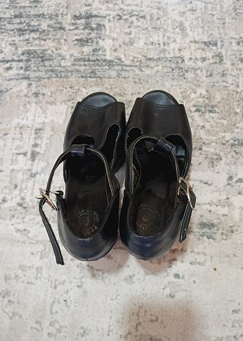 Siyah Platform Topuklu Kadın Ayakkabı - Görsel 5