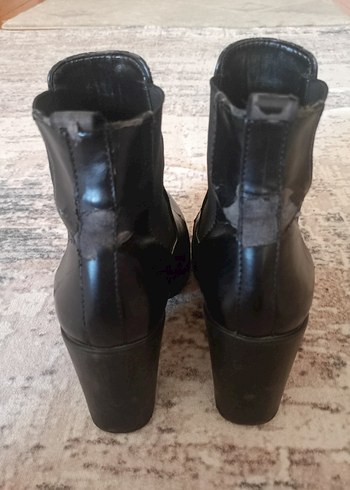 inci Kadın Siyah Deri Goth Topuklu Bot