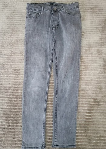 Diğer Yuksek Bel Acik Gri Denim Jean