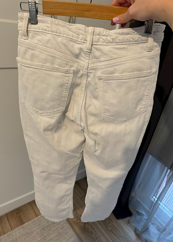 Zara Beyaz Straight Jean Kot Pantolon - Görsel 2