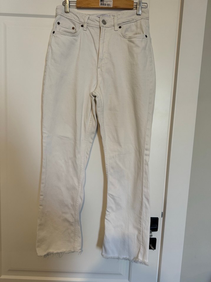 Zara Beyaz Straight Jean Kot Pantolon - Görsel 3