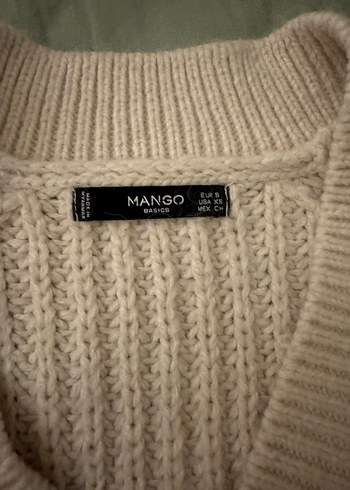 Mango Krem Yun Orgu Kazak - Görsel 6