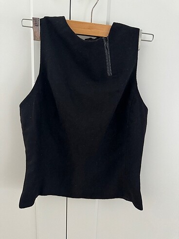 Mango Siyah Kolsuz Bluz - Görsel 5