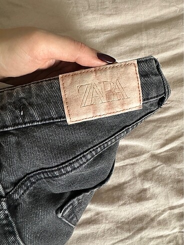 Zara Antrasit Gri Yuksek Bel Mom Jean - Görsel 5