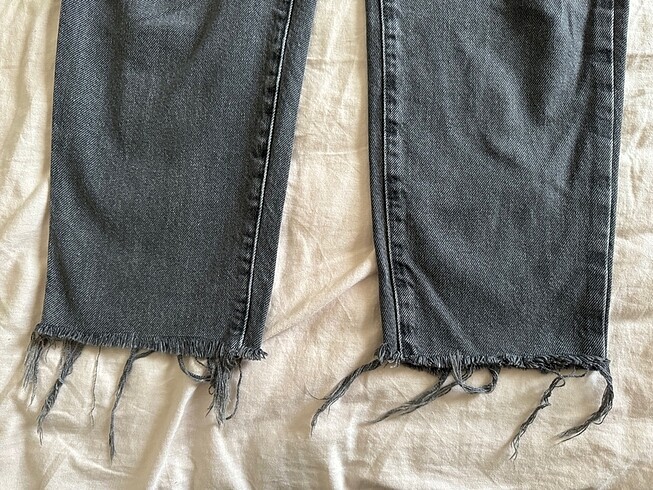 Zara Antrasit Gri Yuksek Bel Mom Jean - Görsel 6