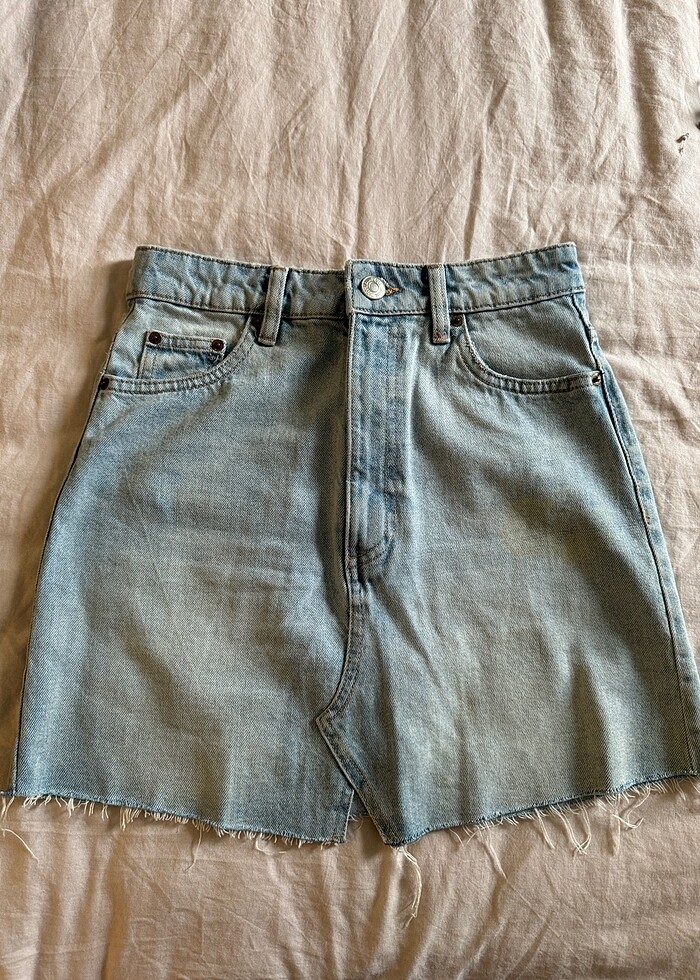 Zara Mavi Kot Etek - Görsel 2