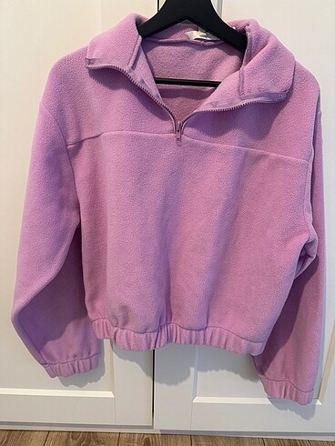 Koton Lila Pembe Polar Pelus Sweatshirt