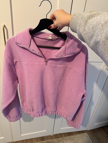 l Beden Koton Lila Pembe Polar Pelus Sweatshirt