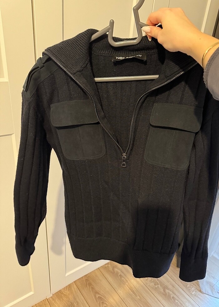 Neil Barrett Lacivert Fermuarli Kazak - Görsel 5