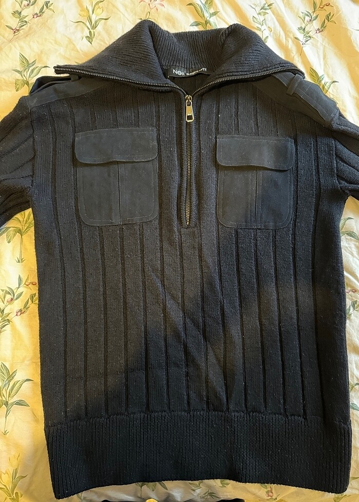 Neil Barrett Lacivert Fermuarli Kazak - Görsel 3