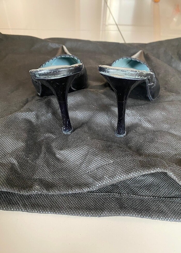 Inci Siyah Sivri Burun Terlik - Görsel 5