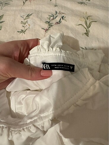 Zara Mezuniyet Beyaz Büzgülü Elbise - Görsel 5