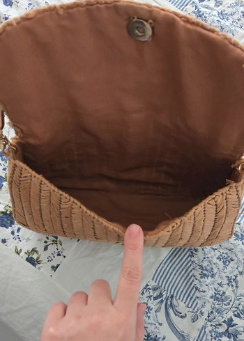 Diğer Bej Örgü Detaylı Bohem Kadın Çanta