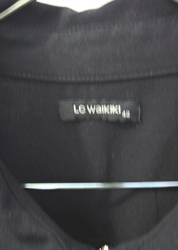 LC Waikiki Düğmeli Siyah Kadın fakir kol elbise