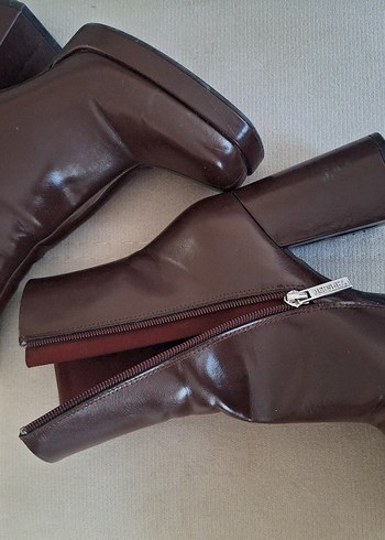 38 Beden Bershka Kahverengi Platform Topuklu Bilekte Bot