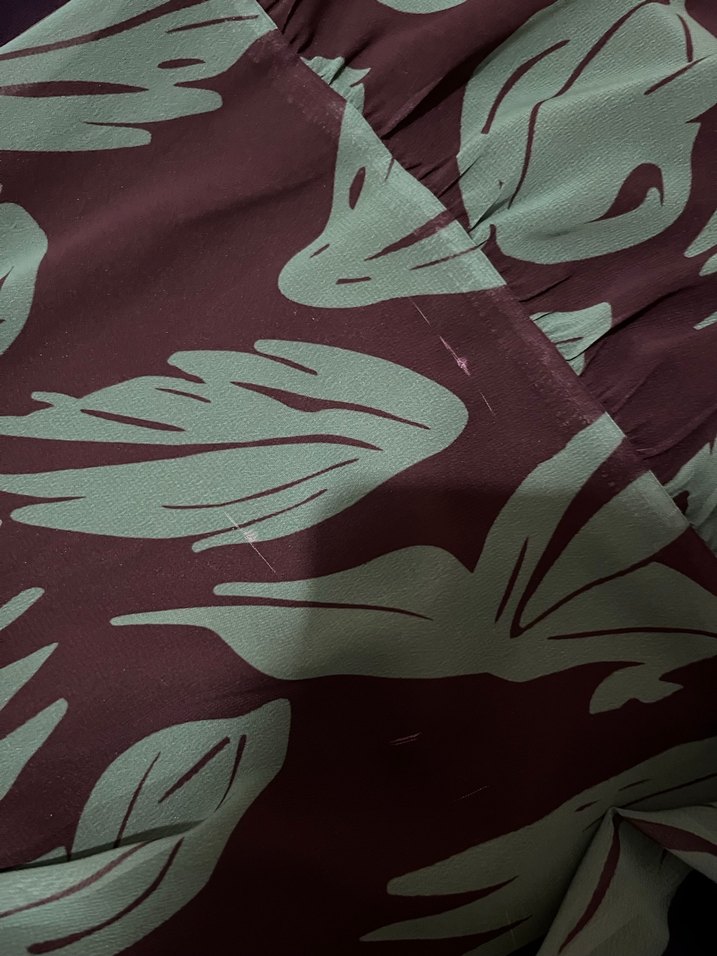 Yeşil Baskılı Uzun Kollu Salaş Elbise - Görsel 3