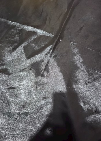 Siyah Kadın İpek Görünümlü Drape Şal - Görsel 3