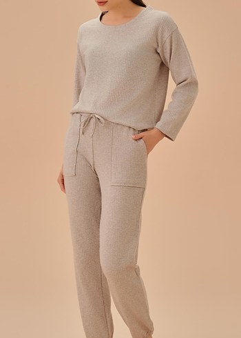 Bej Kadın Rahat Kesim Sweatpant - Görsel 2