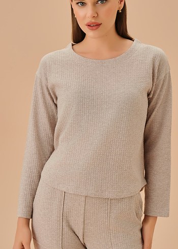 Bej Kadın Rahat Kesim Sweatpant - Görsel 3