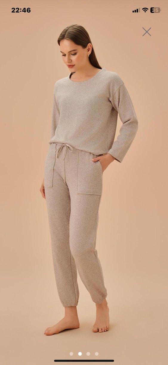 Bej Kadın Rahat Kesim Sweatpant - Görsel 2